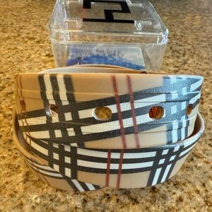 Elegant Beige Plaid Women's Belt